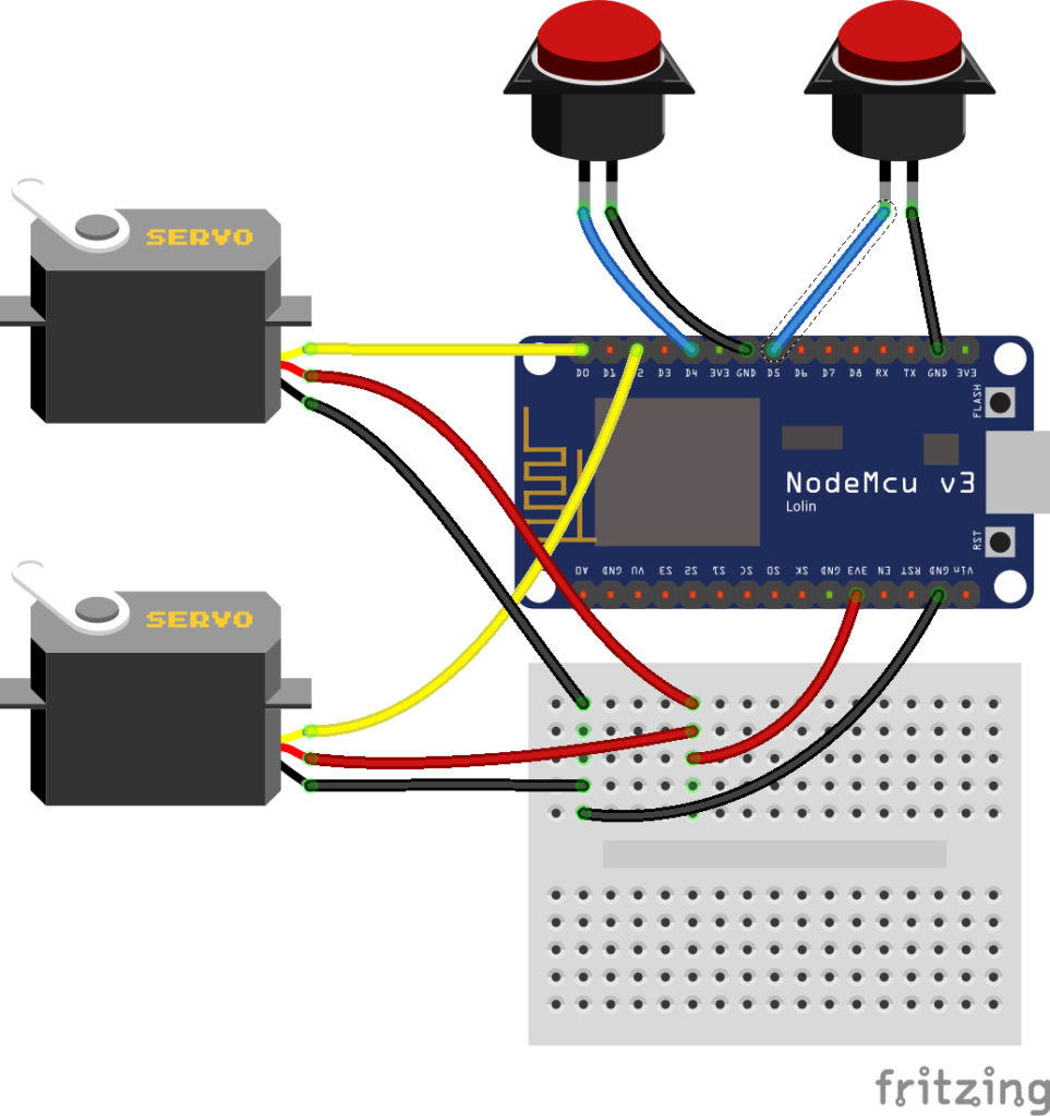 Esp8266 pieface servo button